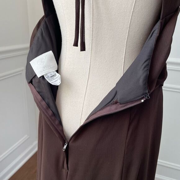 Wtoo Chocolate Brown Formal Gown Bridesmaid Dress Open Back Halter 6 - Picture 7 of 9